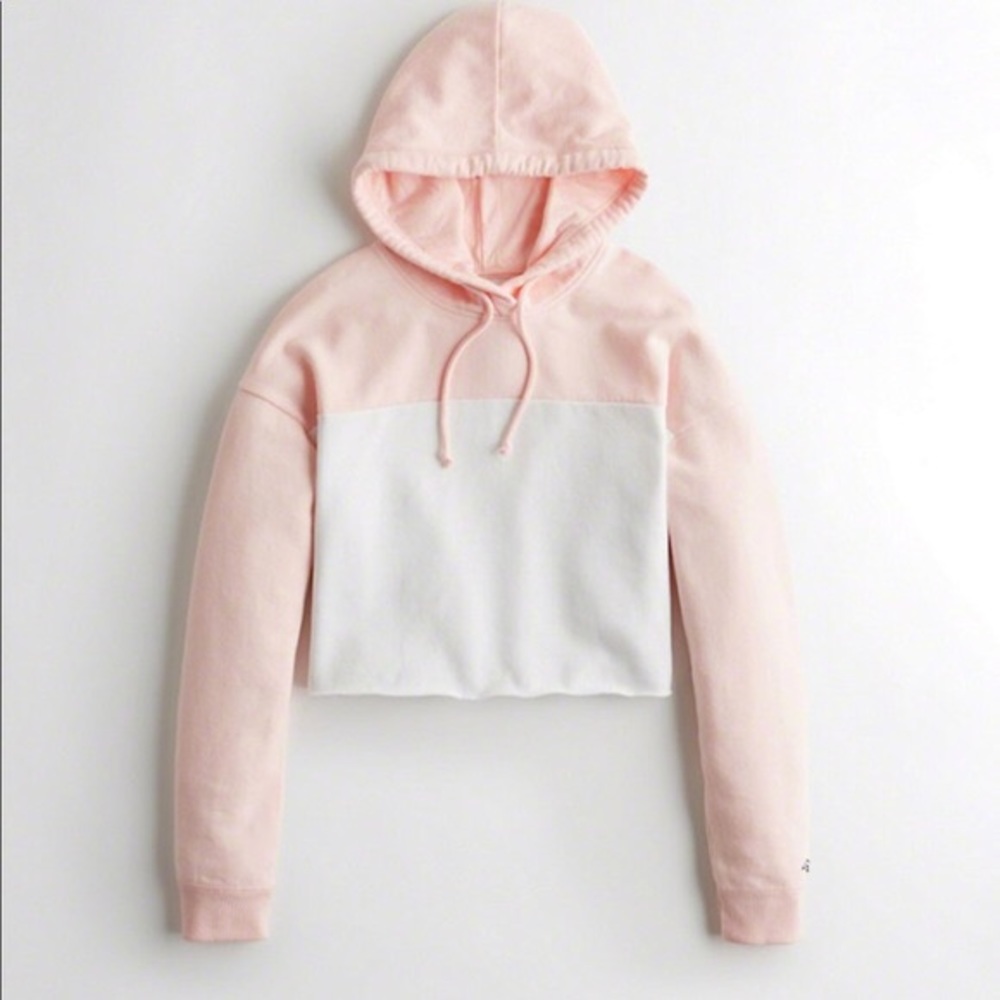 WORN ONCE Hollister colorblock cropped hoodie